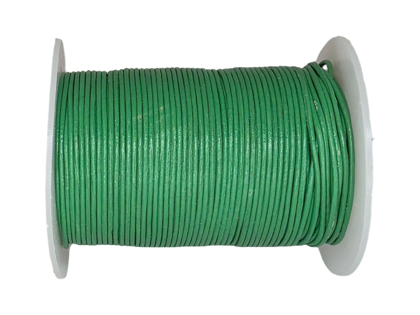 Round Leather Cord  - Green - 1mm