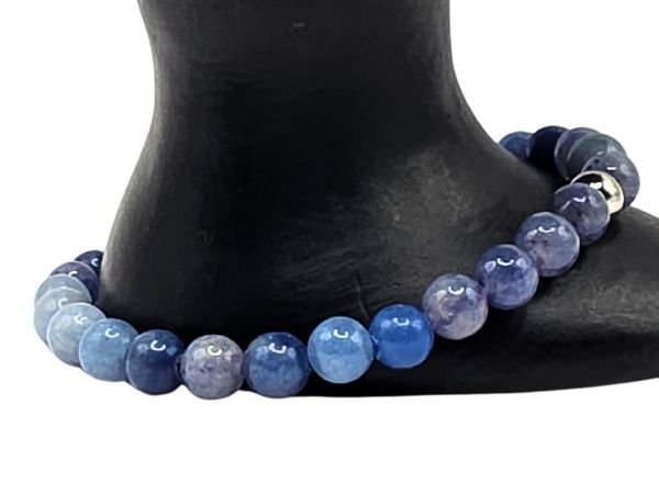 Blue Aventurine Gemstone Bracelet: Style-563 (6mm)