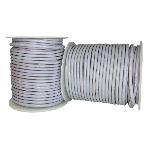 Round Leather Cord - Lavender - 3mm