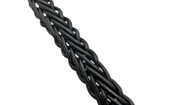 Madison style braided leather cords- 10*3.5mm- MATT Black