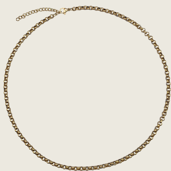 Semicircle Wire Belcher Chain Necklace - Gold - 3mm - Item 988