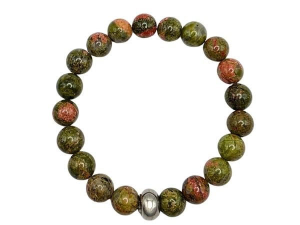 Unakite Gemstone Bracelet: Style-517 (8mm)