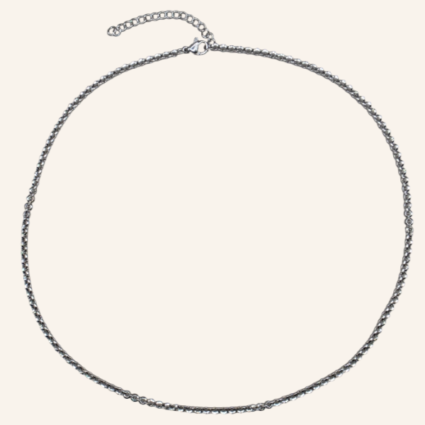 Semicircle Wire Belcher Chain Necklace - Silver - 2mm - Item 988
