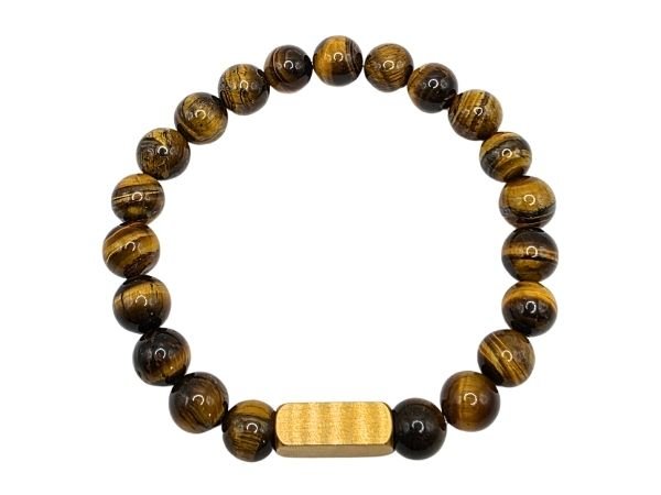 Tiger Eye Gemstone Bracelet: Style-509 (8mm)