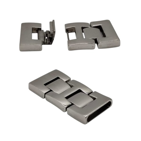 Stainless Steel Snap Lock Clasp: MGST-52 20x3.5mm (Steel)