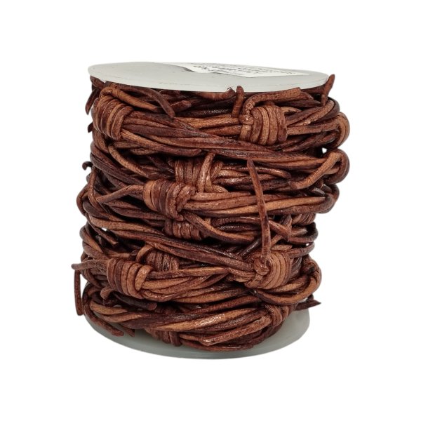 Leather cords - Barbed wire - V.Cognac