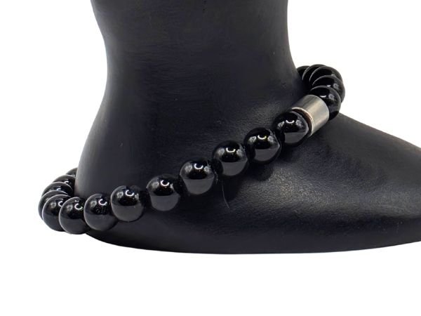 Black Onyx Gemstone Bracelet: Style-576 (6mm)