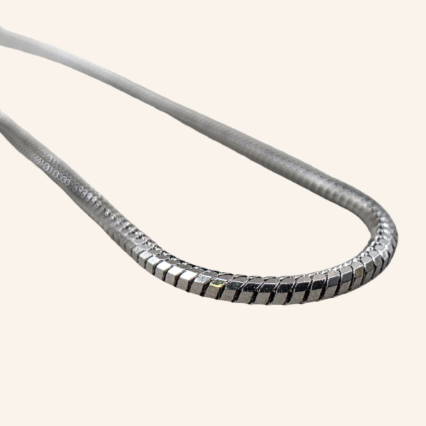 Twisted Square Snake Chain Necklace – Silver - 1.5mm - Item 997