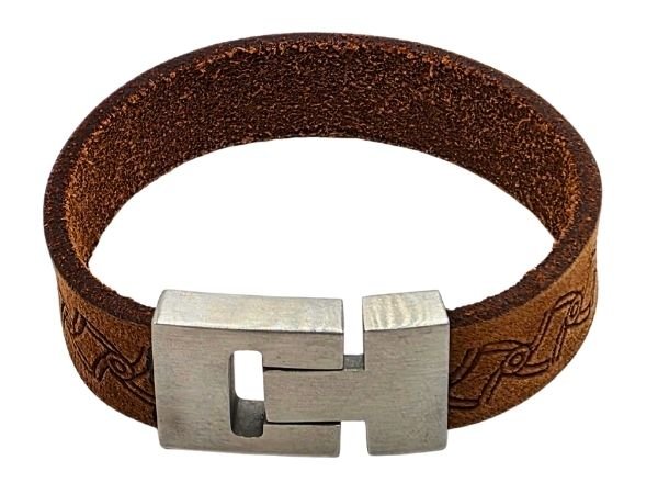 Plain Flat Leather Bracelet - Style 283