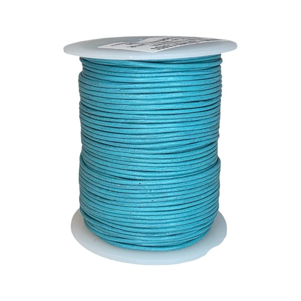 Round Leather Cord -1mm - Turquoise