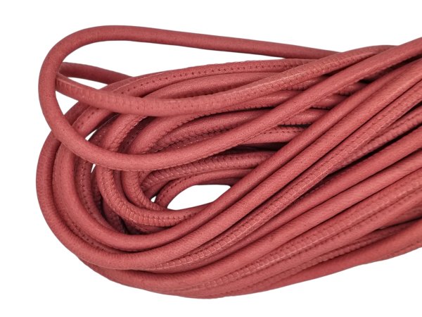 Real Round Nappa Leather Cord - Dark Pink 5mm