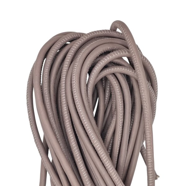 Real Round Nappa Leather Cord - Taupe 5mm